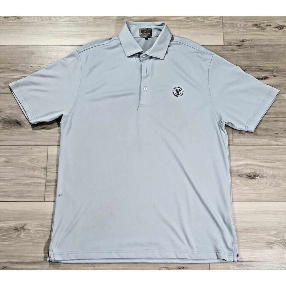 Fennec Polo Shirt Men's Medium Light Blue 3 Button
